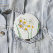 Narcissus, Pierre-Joseph Redouté, 1805 Ronde Button 4,0 Cm (In situ)