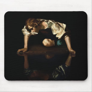 Narcissus-schilderij geïnspireerd door Caravaggio Muismat
