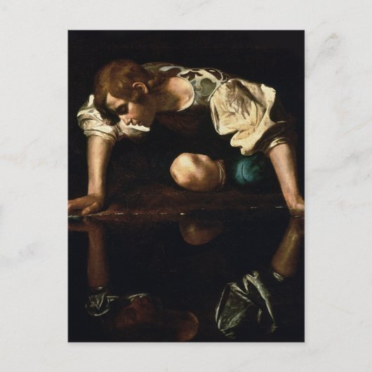 Narcissus schilderij van Caravaggio Briefkaart (Voorkant)