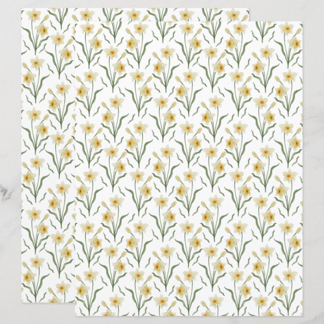 Narcissus Scrapbook Papier (Voorkant / Achterkant)
