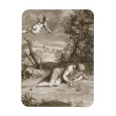 Narcissus transformeerde in een Bloem, 1730 (engra Magneet (Verticaal)