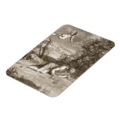 Narcissus transformeerde in een Bloem, 1730 (engra Magneet (Linkerzijde)