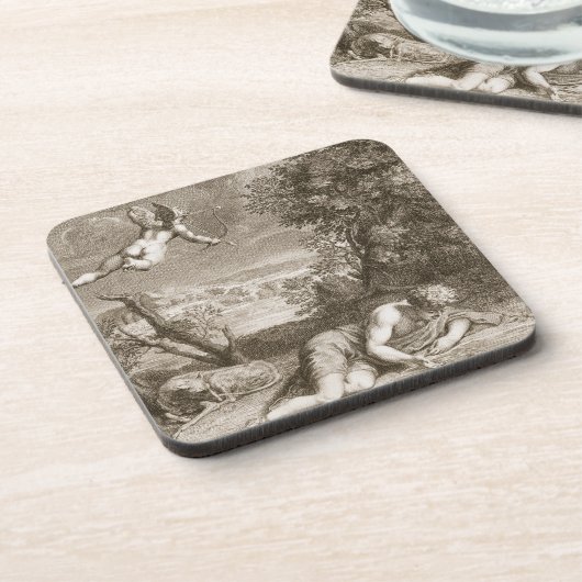 Narcissus transformeerde in een Bloem, 1730 (engra Onderzetter (Linkerzijde)