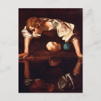 Narcissus van Caravaggio (1599) Briefkaart