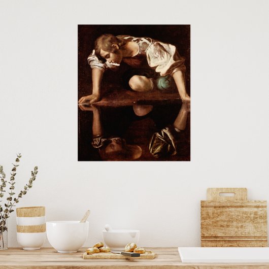 Narcissus van Caravaggio Poster (Keuken)
