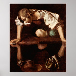 Narcissus van Caravaggio Poster