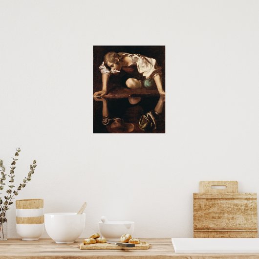 Narcissus van Caravaggio Poster (Keuken)