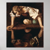 Narcissus van Caravaggio Poster (Voorkant)