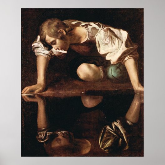 Narcissus van Caravaggio Poster (Voorkant)