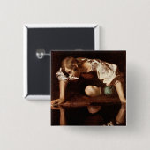 Narcissus van Caravaggio Vierkante Button 5,1 Cm (Voorkant /achterkant)
