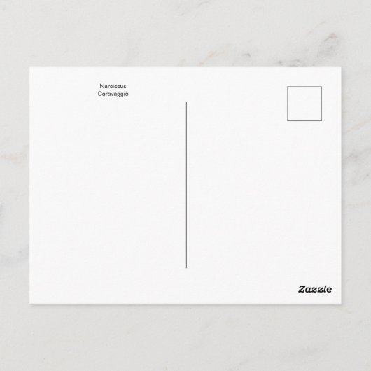 Narcissus van het Briefkaart Caravaggio (Achterkant)