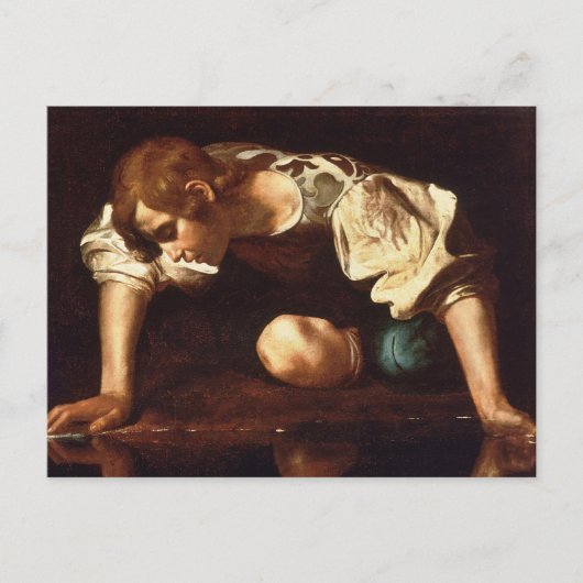 Narcissus van Michelangelo Merisi da Caravaggio Briefkaart (Voorkant)