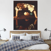 Narcissus van Michelangelo Merisi da Caravaggio Canvas Afdruk (Insitu (Slaapkamer))