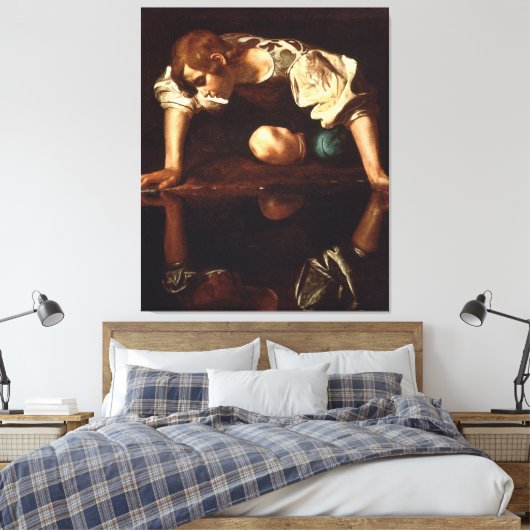Narcissus van Michelangelo Merisi da Caravaggio Canvas Afdruk (Insitu (Slaapkamer))