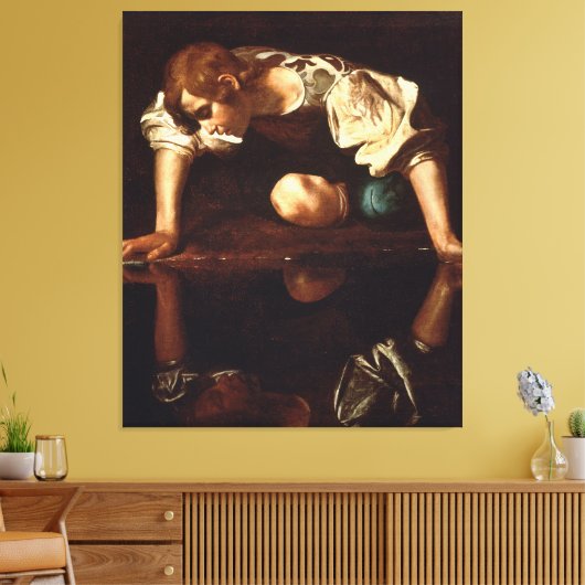Narcissus van Michelangelo Merisi da Caravaggio Canvas Afdruk (Insitu (Woonkamer))