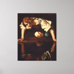 Narcissus van Michelangelo Merisi da Caravaggio Canvas Afdruk