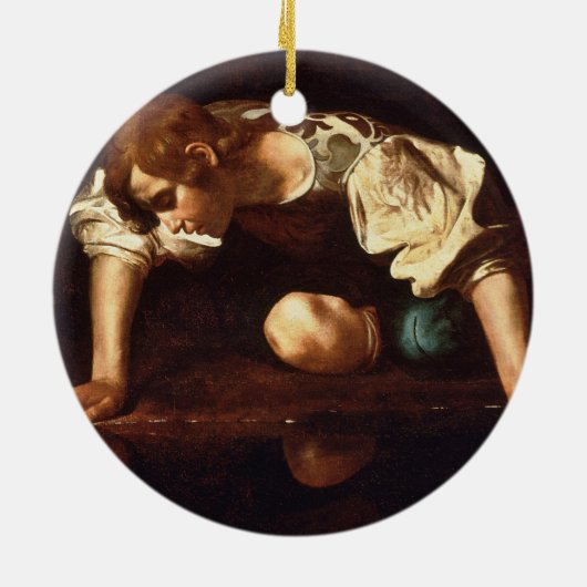 Narcissus van Michelangelo Merisi da Caravaggio Keramisch Ornament (Achterkant)