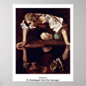 Narcissus van Michelangelo Merisi da Caravaggio Poster (Voorkant)
