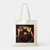 Narcissus van Michelangelo Merisi da Caravaggio Tote Bag (Achterkant)