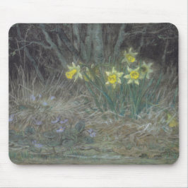 Narcissusbloemen en viooltjes (door Millet) Muismat