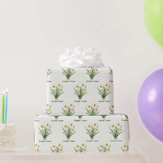 Narcissusbloemen in december cadeaupapier
