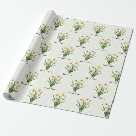 Narcissusbloemen in december cadeaupapier