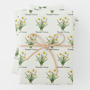 Narcissusbloemen in december inpakpapier vel
