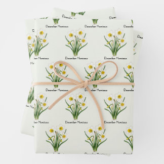 Narcissusbloemen in december inpakpapier vel