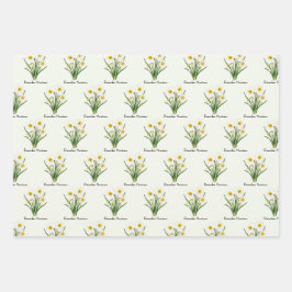 Narcissusbloemen in december inpakpapier vel