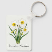 Narcissusbloemen in december sleutelhanger (Achterkant)
