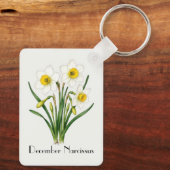 Narcissusbloemen in december sleutelhanger (Achterkant)