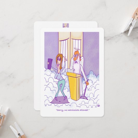 Narcist Funny Flat Kaart (Voorkant / Achterkant in situ)