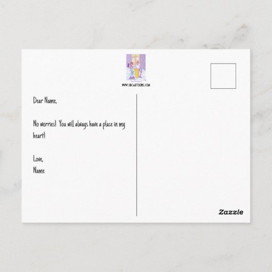 Narcistisch Briefkaart (Achterkant)