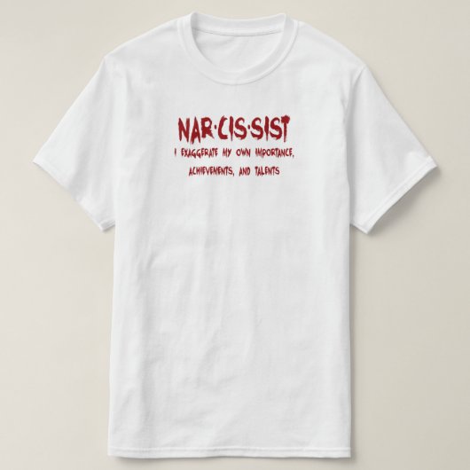 Narcistische definitie met Humor T-shirt (Design voorkant)