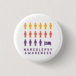 Narcolepsie Bewustheid Paarse Multicolored Pin Bad Ronde Button 3,2 Cm