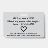 Narcolepsie bewustzijn ID geduld pvc badge (Achterkant)
