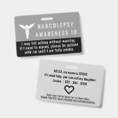 Narcolepsie bewustzijn ID geduld pvc badge (Voor- en achterkant)