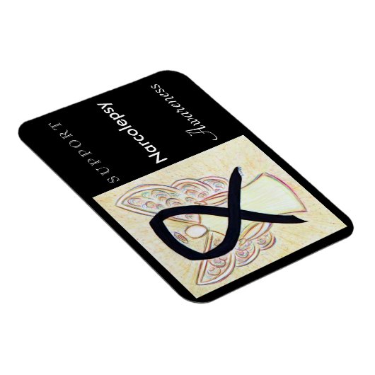 Narcolepsy Awareness Ribbon Angel Custom Magnet Magneet (Rechterzijde)