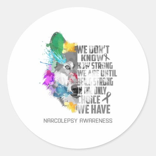Narcolepsy Awareness Ribbon Support Giften Ronde Sticker (Voorkant)