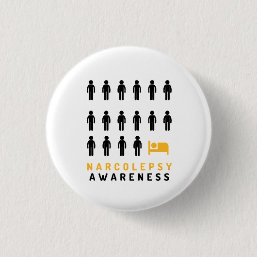 Narcolepsy Awareness White Pin Badge Ronde Button 3,2 Cm (Voorkant)