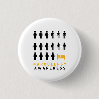Narcolepsy Awareness White Pin Badge Ronde Button 3,2 Cm