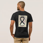 Narcolepsy Black Awareness Ribbon Angel Custom T-s T-shirt (Achterkant volledig)