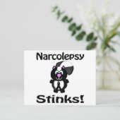 Narcolepsy Stinks Skunk Awareness Design Briefkaart (Staand voorkant)