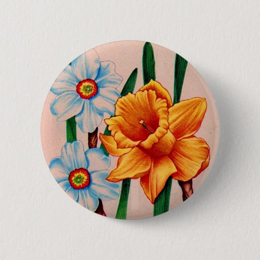 narctische bloemen ronde button 5,7 cm (Voorkant)