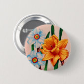 narctische bloemen ronde button 5,7 cm (Voorkant /achterkant)