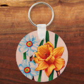 narctische bloemen sleutelhanger (Voorkant)