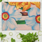 narctische bloemen theedoek (Gevouwen)