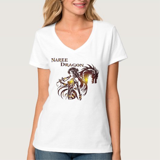 Naree Dragon Women V-Shirt T-shirt (Voorkant)