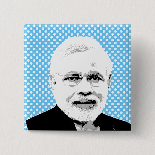 Narendra Modi Vierkante Button 5,1 Cm (Voorkant)