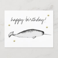Narhwal Unicorn Illustration Whale Lover Birthday